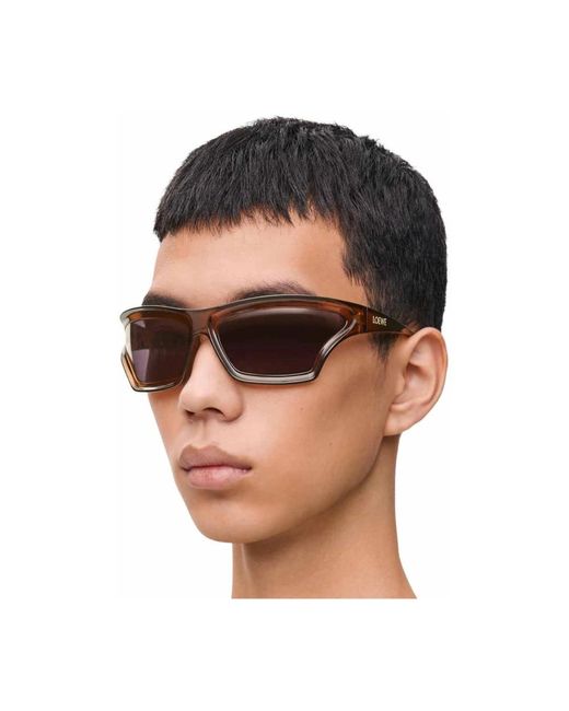 Loewe Extravagante maskenstil sonnenbrille in Brown für Herren