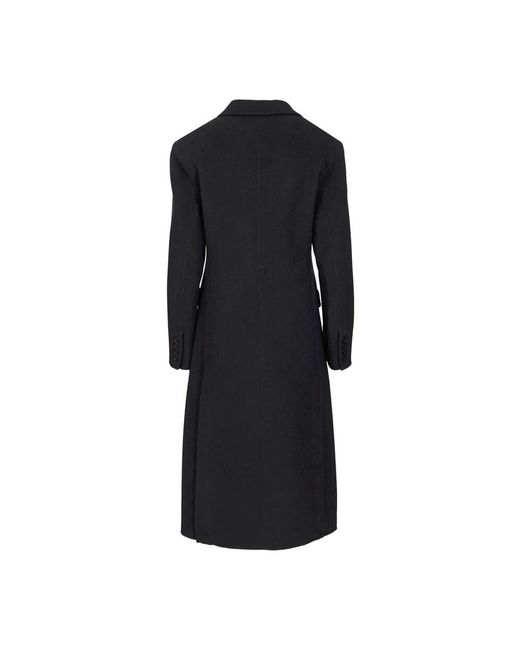 P.A.R.O.S.H. Double-Breasted Wool Blend Coat in het Black