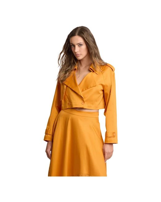 Kocca Cropped Biker Jacket in het Orange
