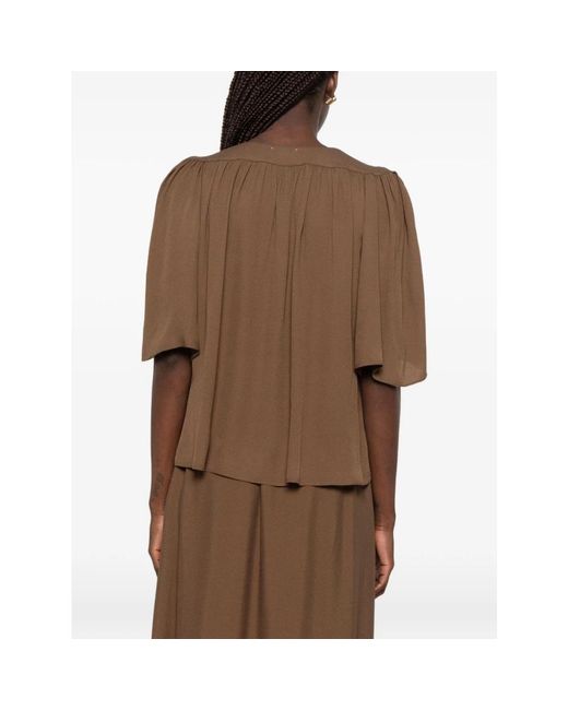 Forte_forte V-Hals Top in het Brown