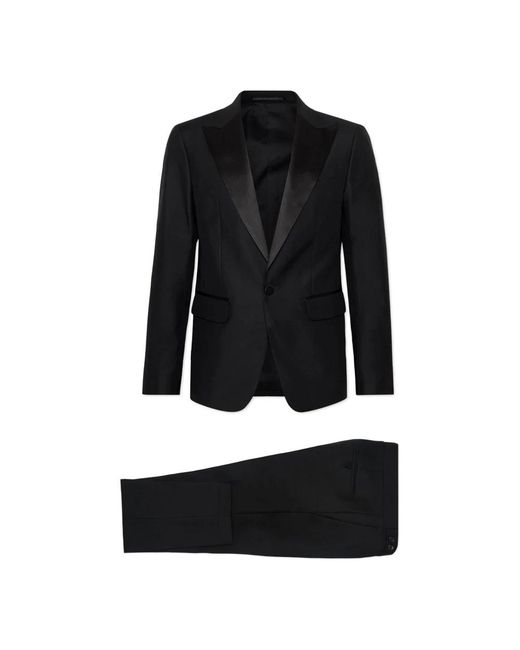 DSquared² Kostuums ,Zwart ,Wol Zwarte Zijde En Wollen Avondjurk in het Black voor heren