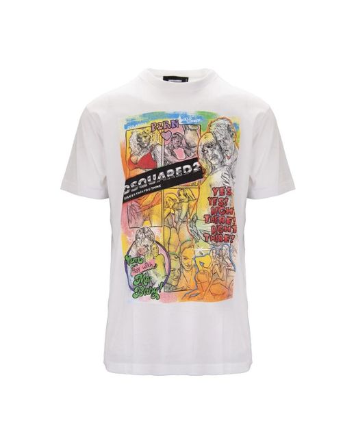 DSquared² T-Shirt Met Ronde Hals in het White voor heren