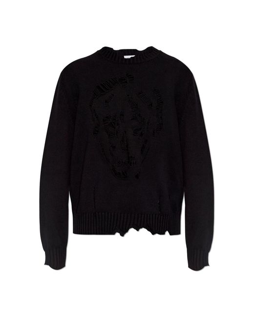 McQueen Black Round-Neck Knitwear for men