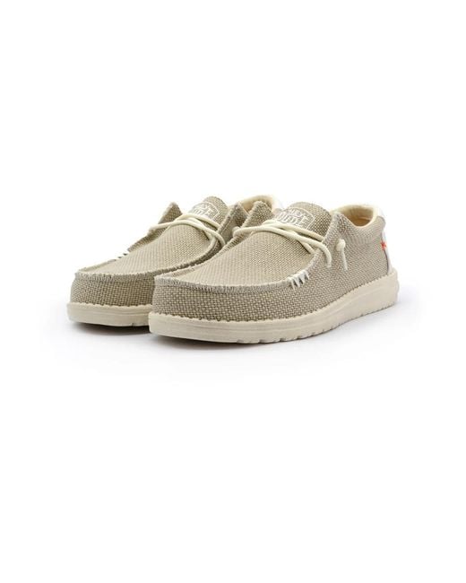 HeyDude White Laced Shoes for men