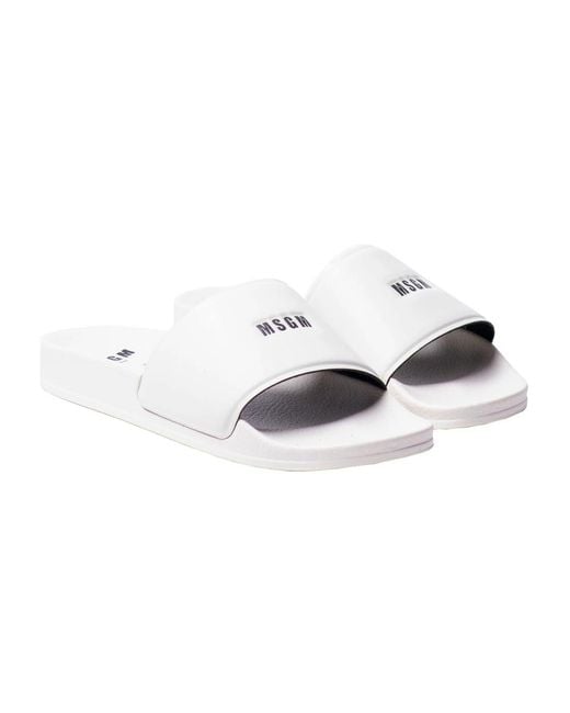 Sliders MSGM en coloris White