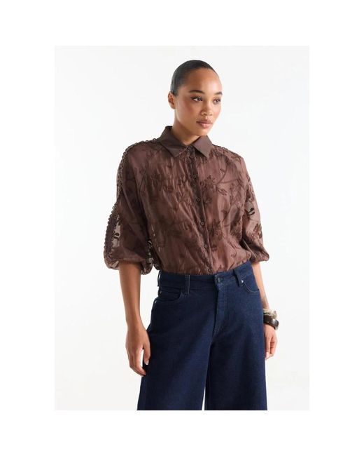 Jansen Amsterdam Bisa Blouse in het Brown