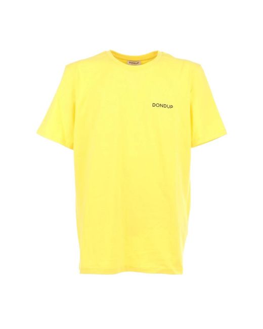 Dondup Tops ,Geel ,Katoen Regular-Fit T-Shirt Met Ronde Hals in het Yellow voor heren