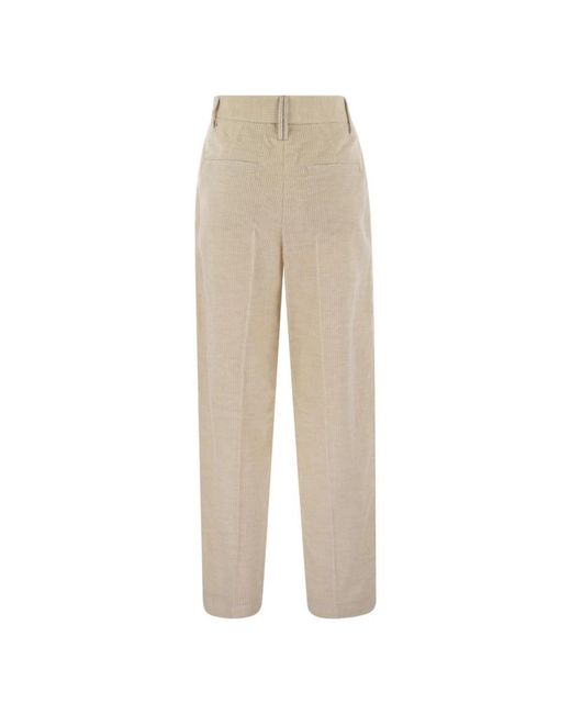 Brunello Cucinelli Natural Tapered Trousers