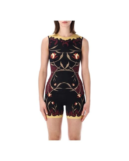 MARINE SERRE Black Sleeveless Tops