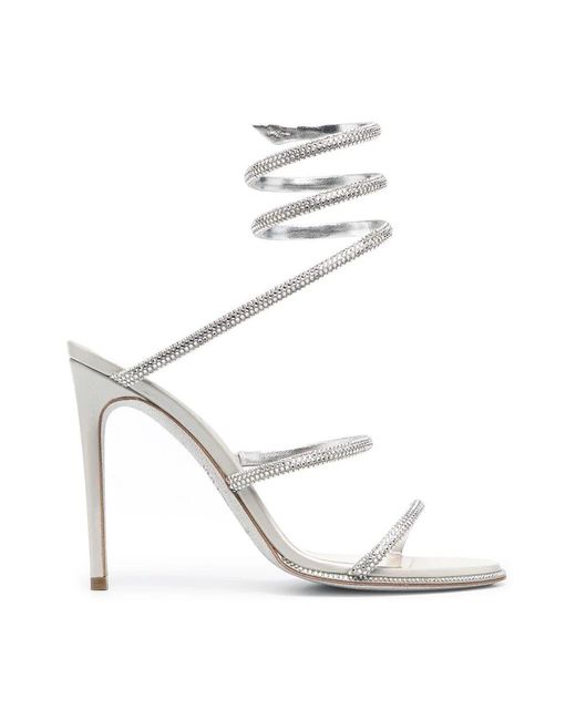 Rene Caovilla White High Heel Sandals