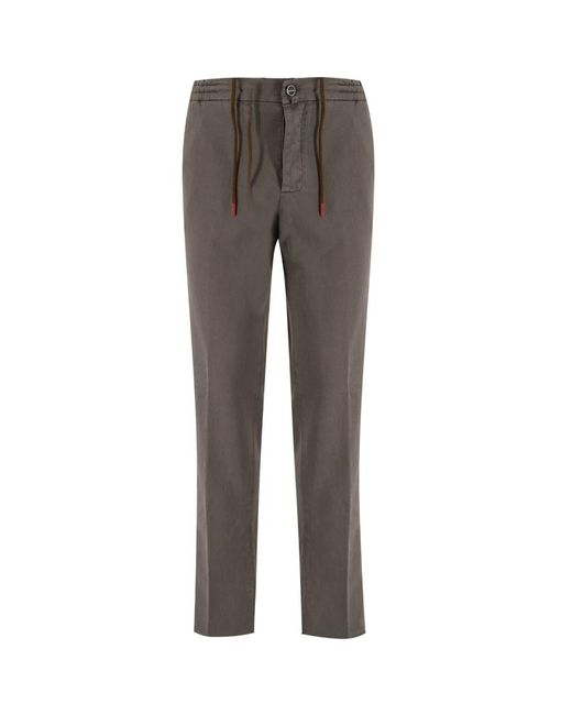 Kiton Gray Slim-Fit Trousers for men