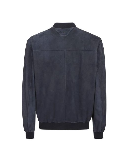 Salvatore Santoro Blue Leather Jackets for men