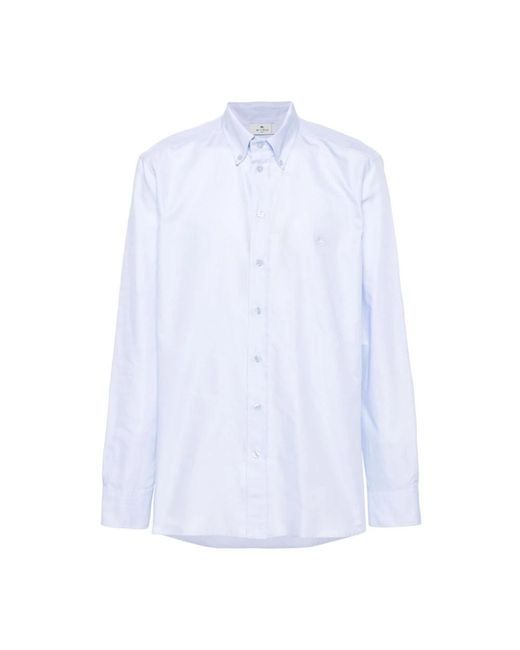 Etro Blaue baumwollhemd in White für Herren