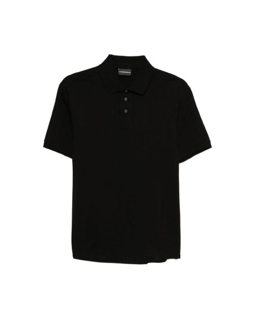 Emporio Armani Black Polo Shirts for men