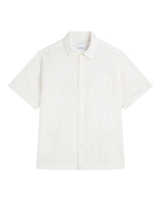 Les Deux White Short Sleeve Shirts for men