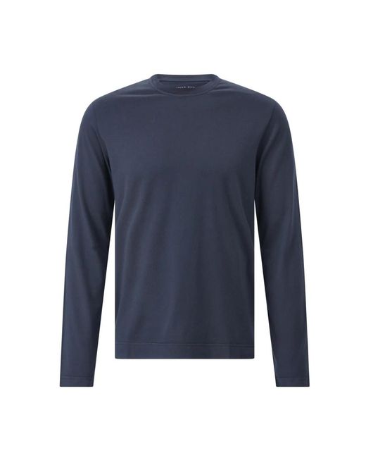 Fedeli Tops ,Blauw ,Katoen Katoenen Shirt Lange Mouwen in het Blue voor heren