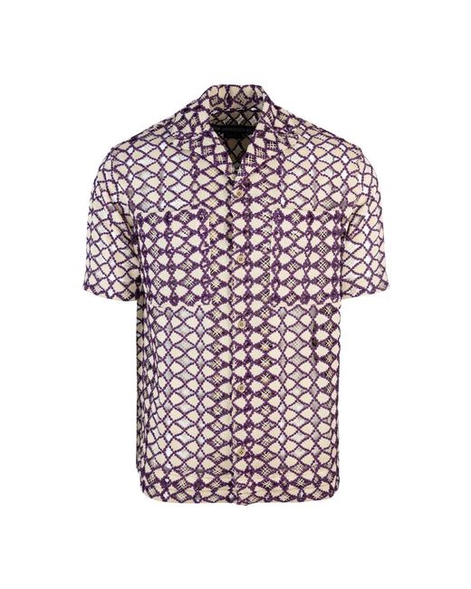 ANDERSSON BELL Purple Short Sleeve Shirts for men
