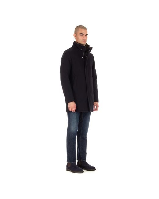 Herno Black Single-Breasted Coats for men