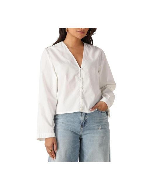 Envii Overhemden ,Wit ,Witte Ls Blouse 7119 Voor in het Gray