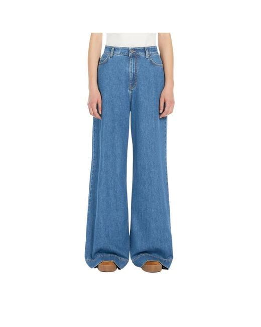 Wide Jeans Max Mara en coloris Blue
