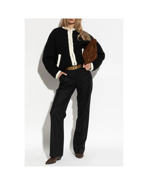 Moschino Jassen ,Zwart ,Wol Wollen Jas in het Black