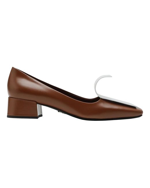 Prada Schoenen ,Bruin ,Elegante Hak Decollete Schoenen in het Brown