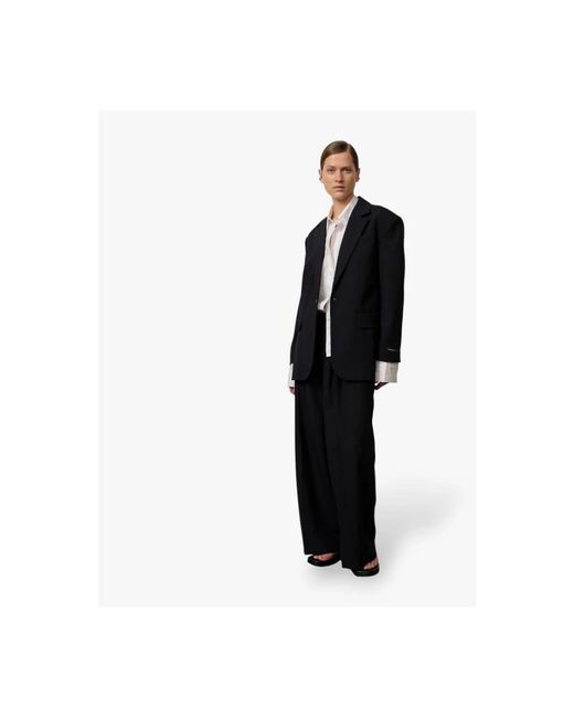 Birgitte Herskind Jassen ,Blauw ,Leer Yago Blazer in het Blue