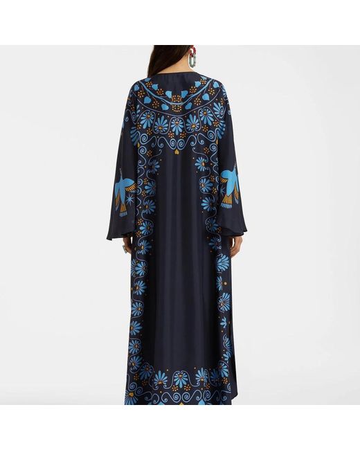 LaDoubleJ Kleedjes ,Blauw ,Wijdvallende Kaftan Jurk in het Blue