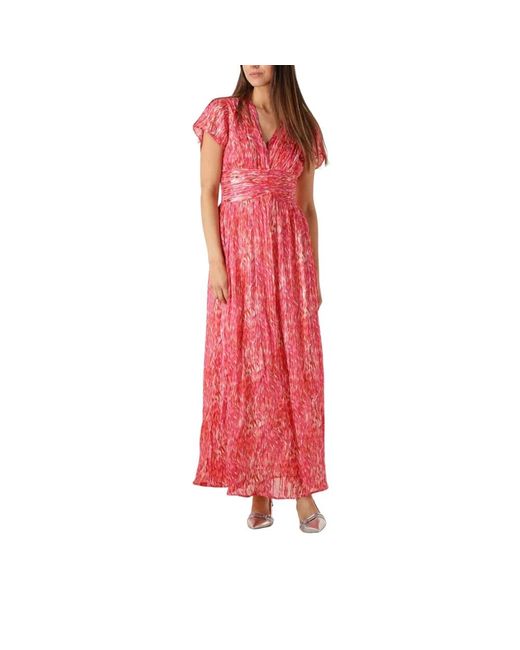 Notre-v Kleedjes ,Rood ,Elegante Roze Maxi Jurk in het Red