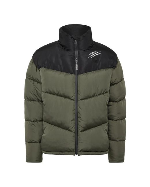 Philipp Plein Fitness ,Groen ,Leer Puffer Jacket in het Green voor heren