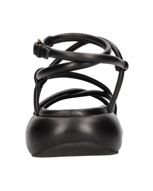 Ash Black Flat Sandals