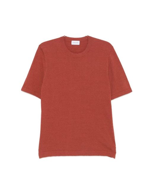 Scaglione Red Round-Neck Knitwear for men