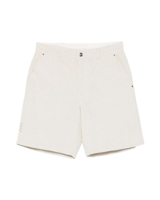 Amaranto White Casual Shorts for men