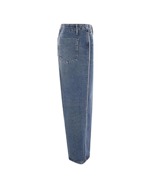 Tanaka Blue Cropped denim jeans mit kontrast-piping
