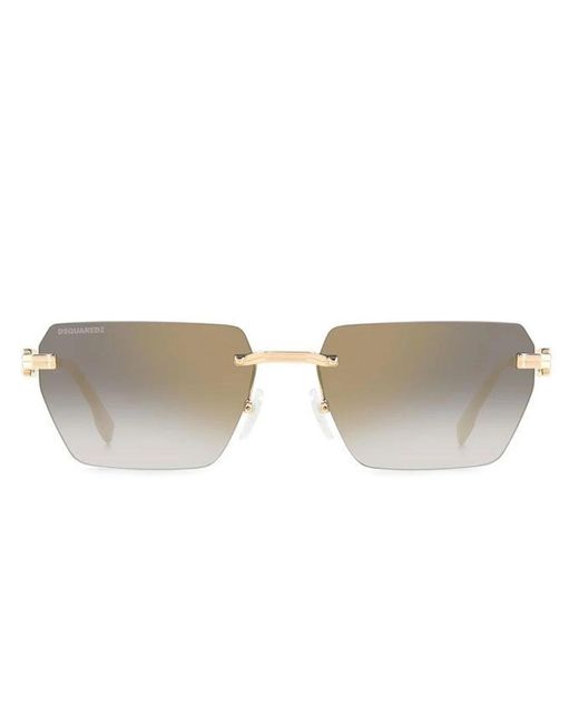 DSquared² Yellow Moderne und stilvolle sonnenbrille mit goldener fassung und verspiegelten gläsern