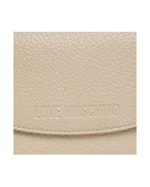 Love Moschino Natural Ivory schultertasche mit gold details