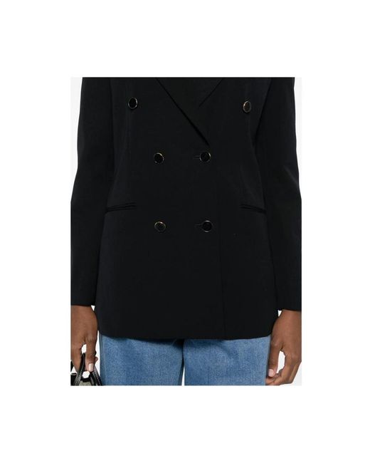 A.P.C. Double-Breasted Jas Met Achterste Split in het Black
