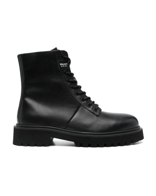 Blauer Black Lace-Up Boots for men