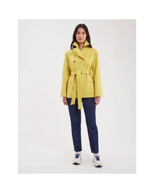 Double-Breasted Coats di Ines De La Fressange Paris in Yellow