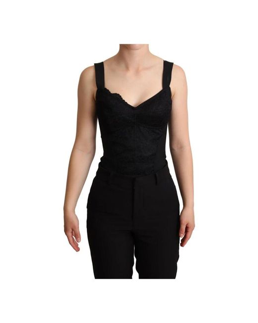 Dolce & Gabbana Black Blumenspitze Hot Pants Kleid