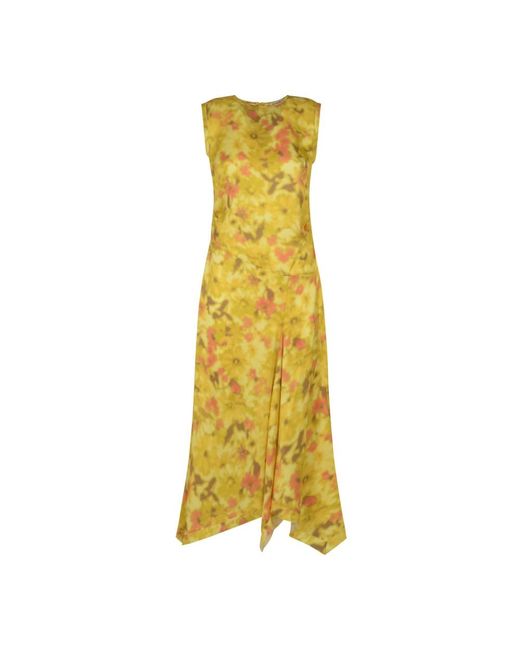 Acne Yellow Midi Dresses
