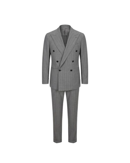 Franzese Collection Gray Double Breasted Suits for men