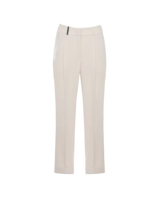 Peserico White Cropped Trousers