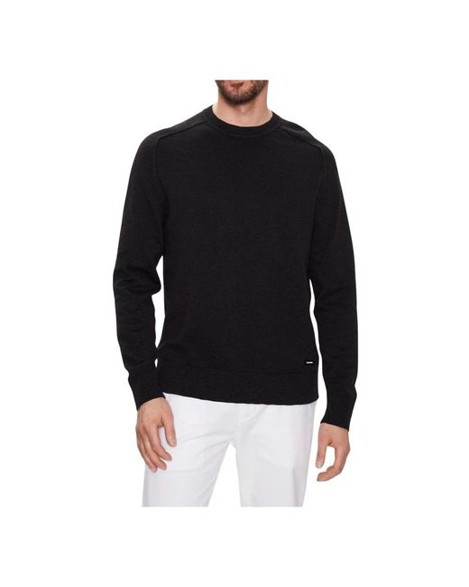Calvin Klein Black Long Sleeve Tops for men