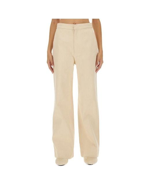 Jil Sander Natural Wide Trousers