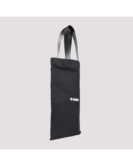 Jil Sander Schwarze shopper-tasche mit logo-verzierung in Black für Herren