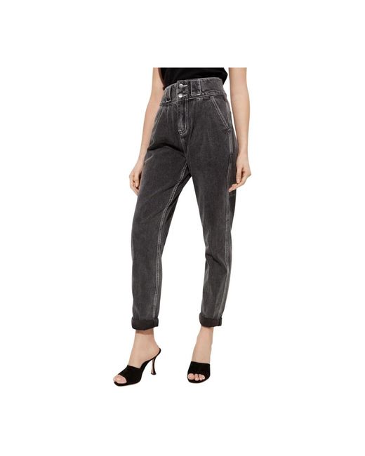One Teaspoon Gray Schwarze High Waist Hustlers Jeans