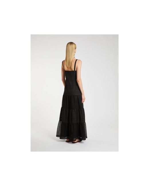 Marella Kleedjes ,Zwart ,Polyester Geborduurde Jurk in het Black