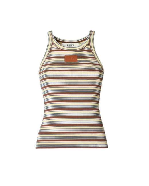 Fendi Brown Sleeveless Tops