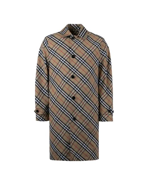 Single-Breasted Coats di Burberry in Black da Uomo